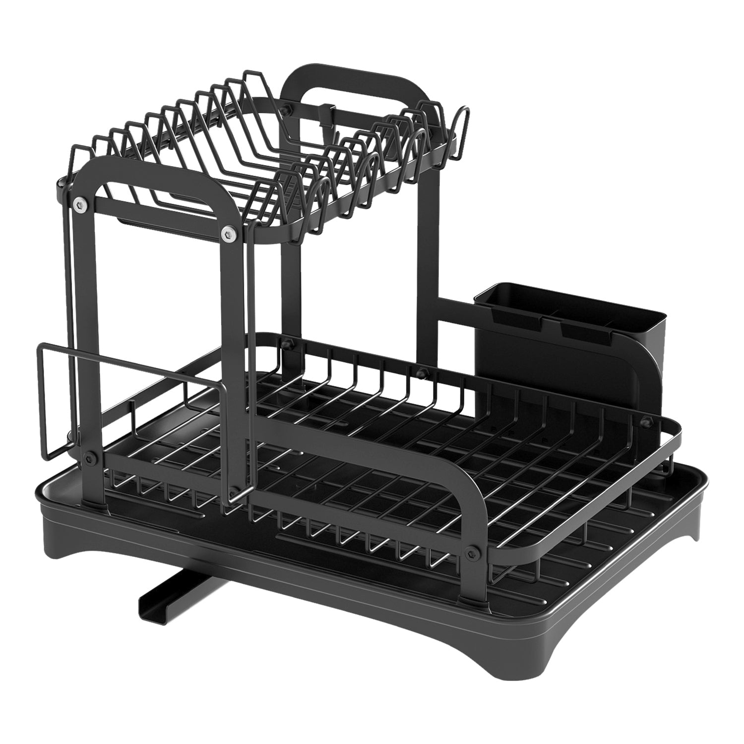 2-Tier Dish Drying Rack For Kitchen Counter Space Saving