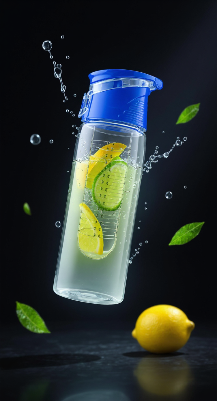 Fruit Infuser Bottle - 20 oz BPA-Free Tritan Flip Top Water Bottle