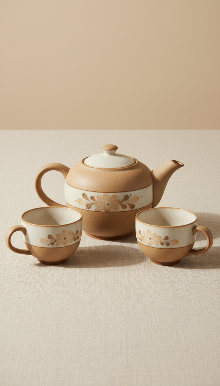 Artisanal Porcelain Tea Set With Matte Finish