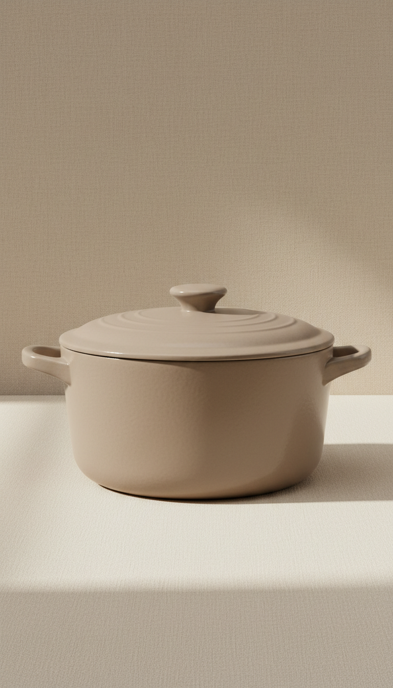 Ceramic Dutch Oven With Cream Glaze