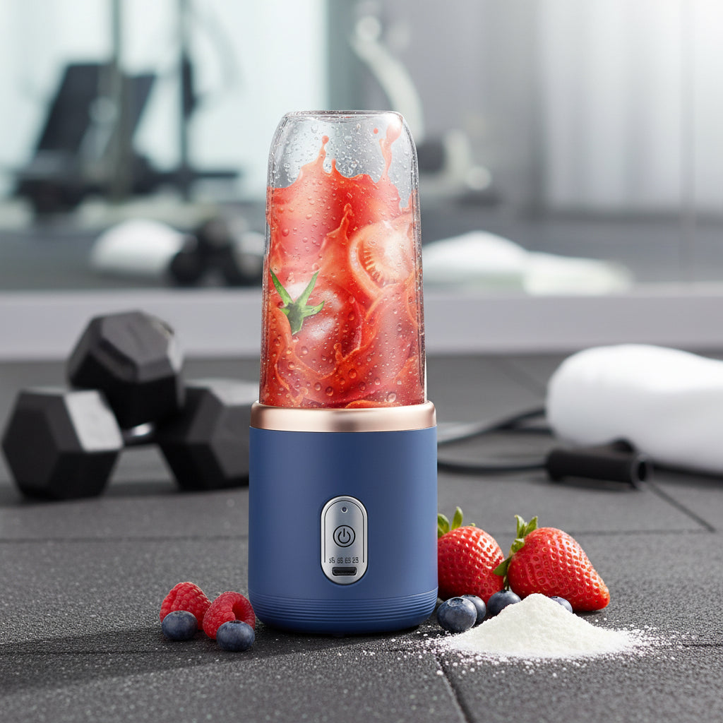 Portable Blender USB Rechargeable - 400ml Smoothie Maker w/ 6 Blades