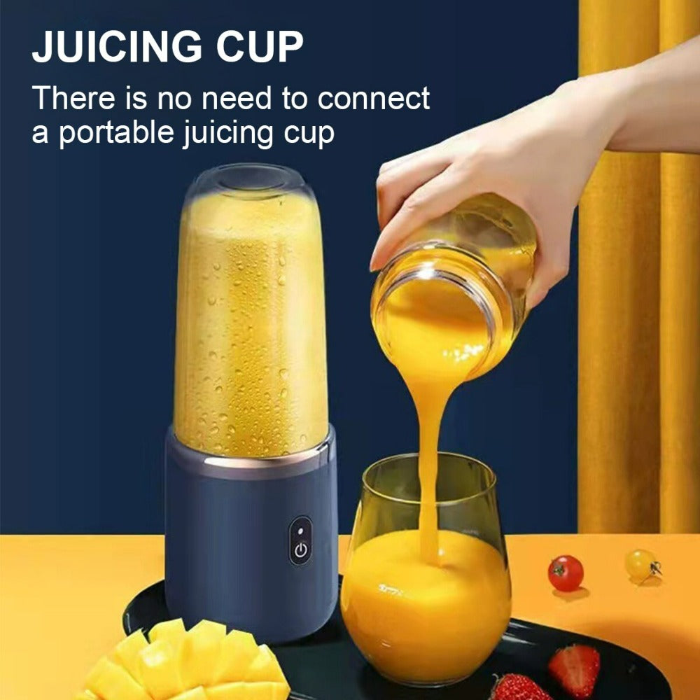 Portable Blender USB Rechargeable - 400ml Smoothie Maker w/ 6 Blades