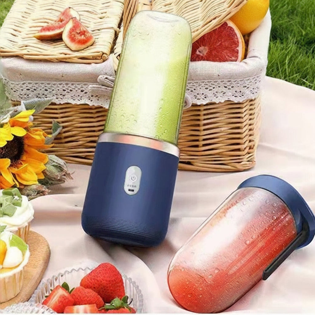 Portable Blender USB Rechargeable - 400ml Smoothie Maker w/ 6 Blades