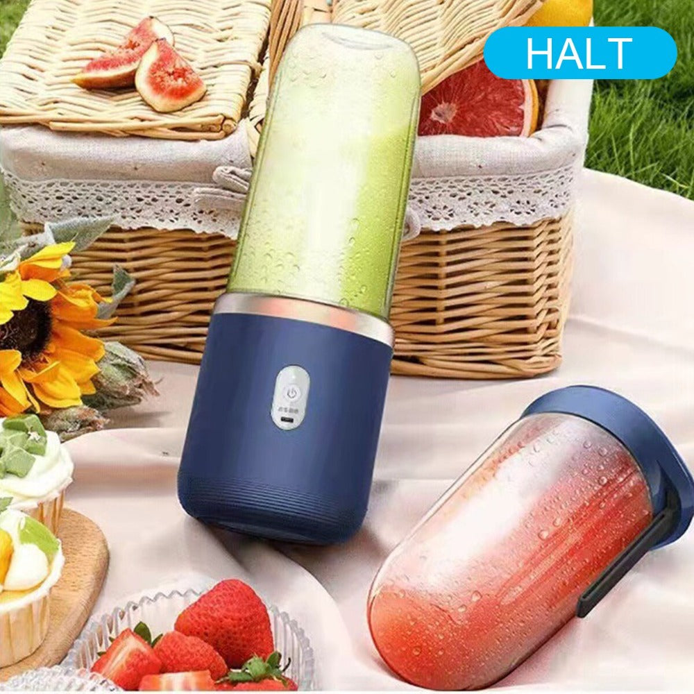 Portable Blender USB Rechargeable - 400ml Smoothie Maker w/ 6 Blades