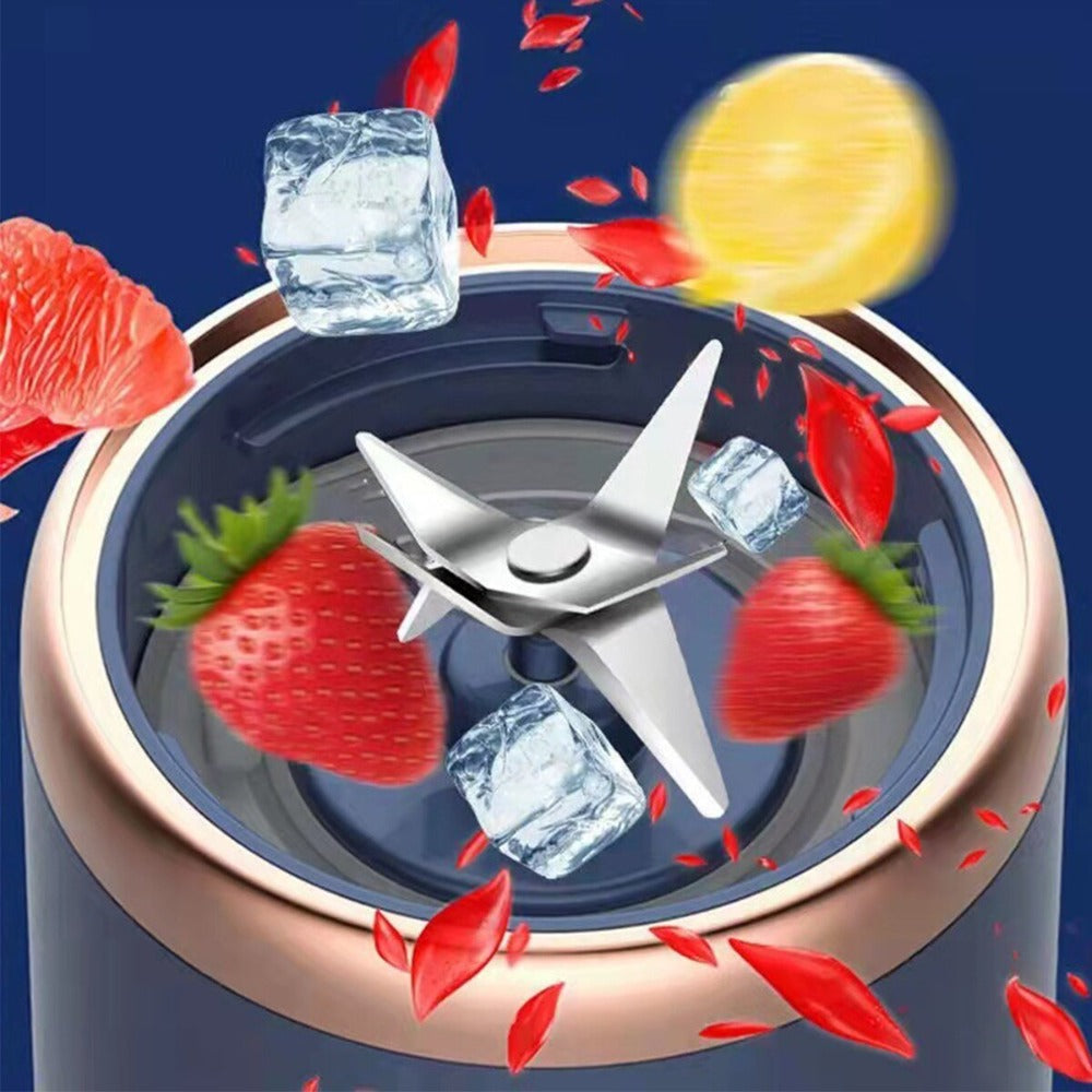 Portable Blender USB Rechargeable - 400ml Smoothie Maker w/ 6 Blades