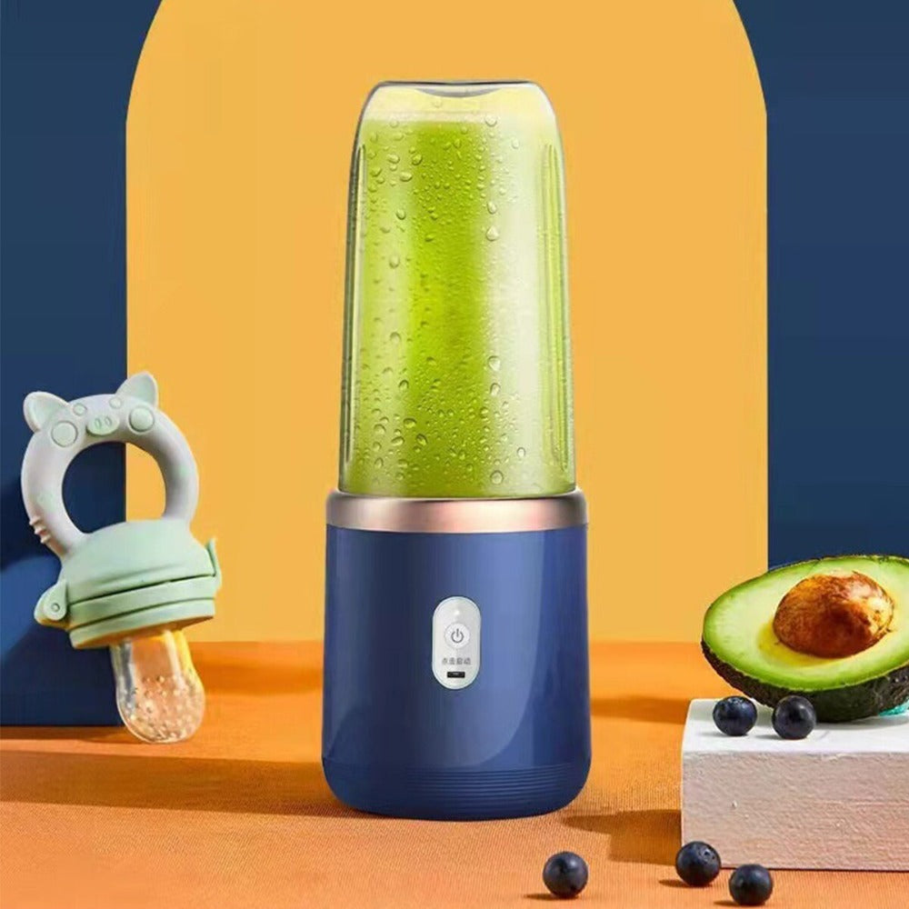 Portable Blender USB Rechargeable - 400ml Smoothie Maker w/ 6 Blades