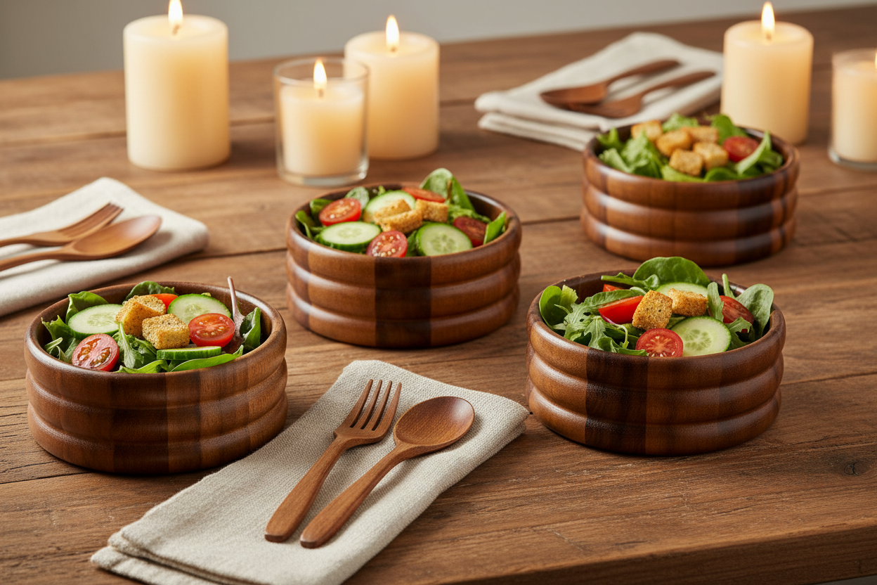 Acacia Salad Bowls Lifestyle