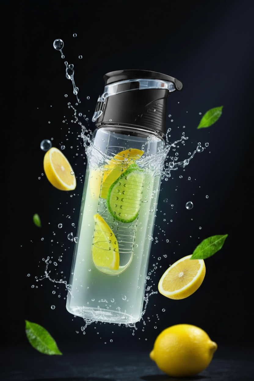 Fruit Infuser Bottle - 20 oz BPA-Free Tritan Flip Top Water Bottle