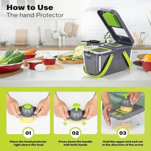 Vegetable Chopper with Container | 22-in-1 Veggie Choppers