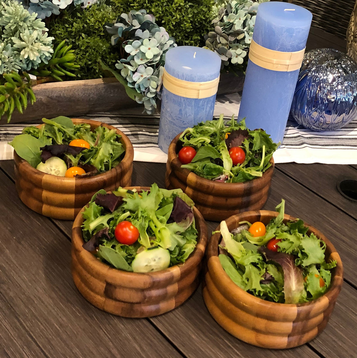 Acacia Salad Bowls - 4 pcs