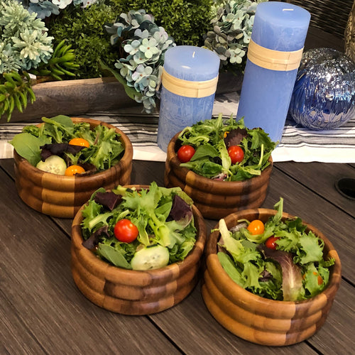 Acacia Salad Bowls - 4 pcs