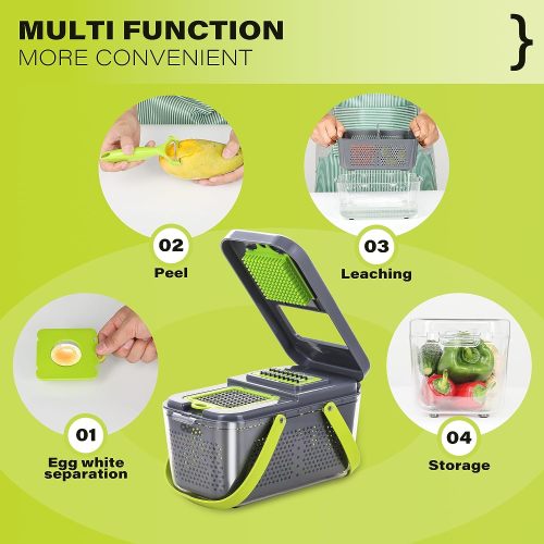 Vegetable Chopper with Container | 22-in-1 Veggie Choppers