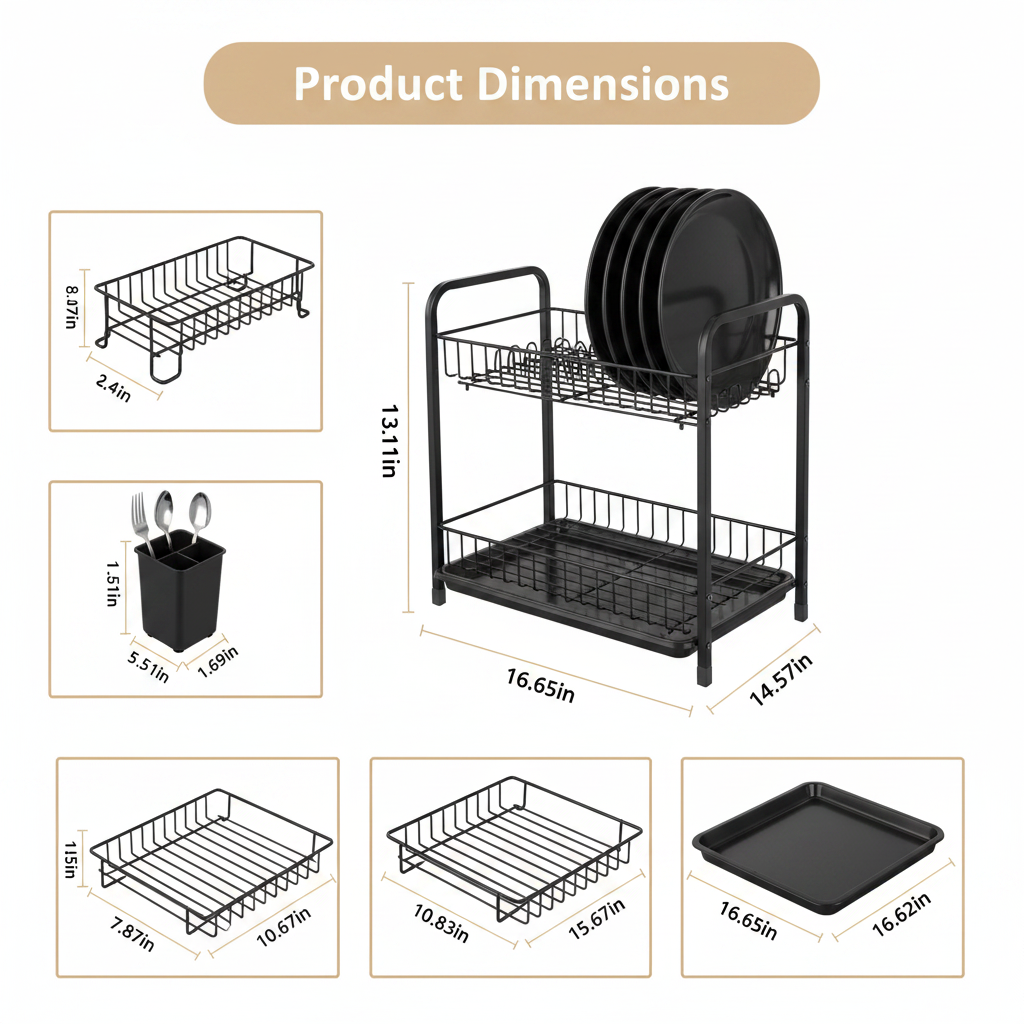 Dimensions Infographic — Beige
