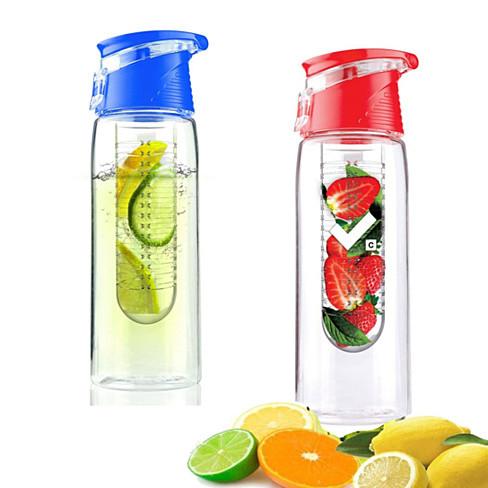 Fruit Infuser Bottle - 20 oz BPA-Free Tritan Flip Top Water Bottle