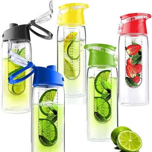 Fruit Infuser Bottle - 20 oz BPA-Free Tritan Flip Top Water Bottle