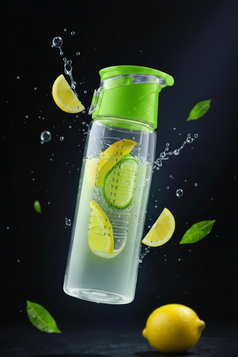 Fruit Infuser Bottle - 20 oz BPA-Free Tritan Flip Top Water Bottle