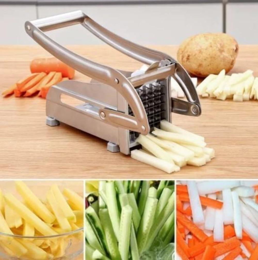 Stainless Steel French Fry Cutter - Heavy Duty Potato Slicer