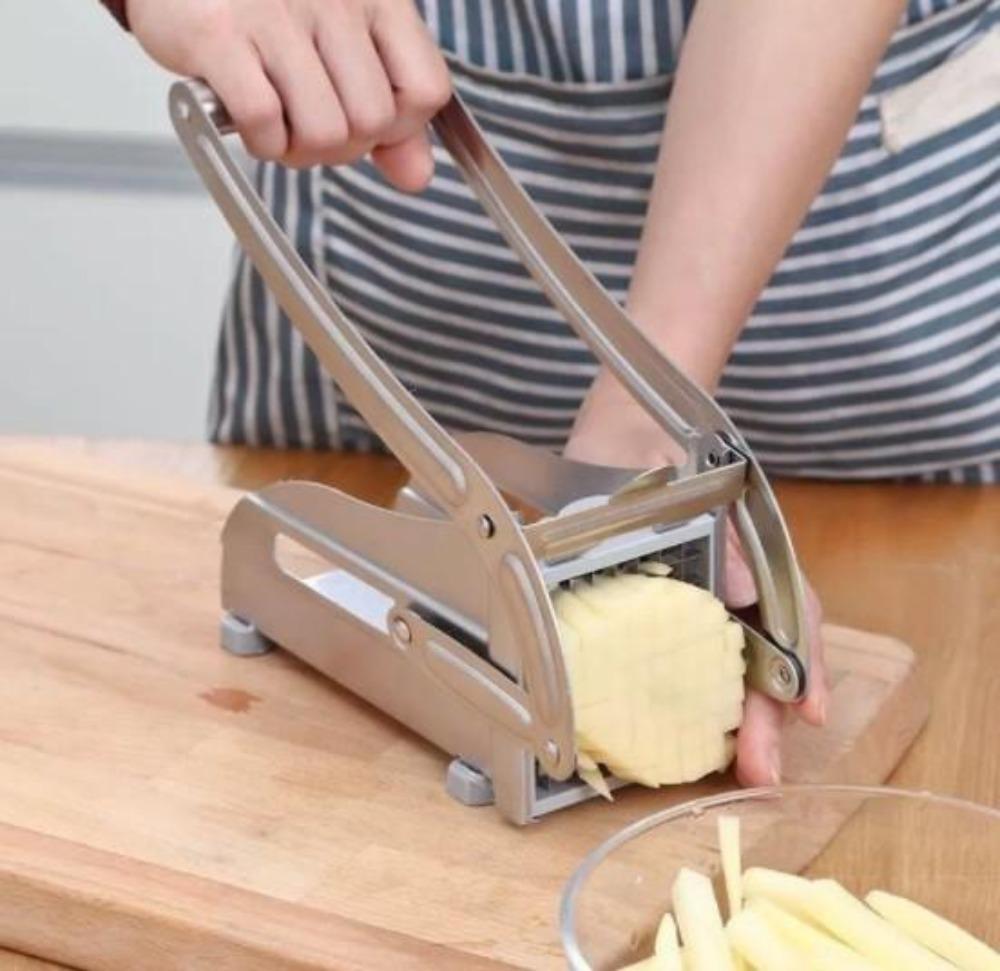 Stainless Steel French Fry Cutter - Heavy Duty Potato Slicer