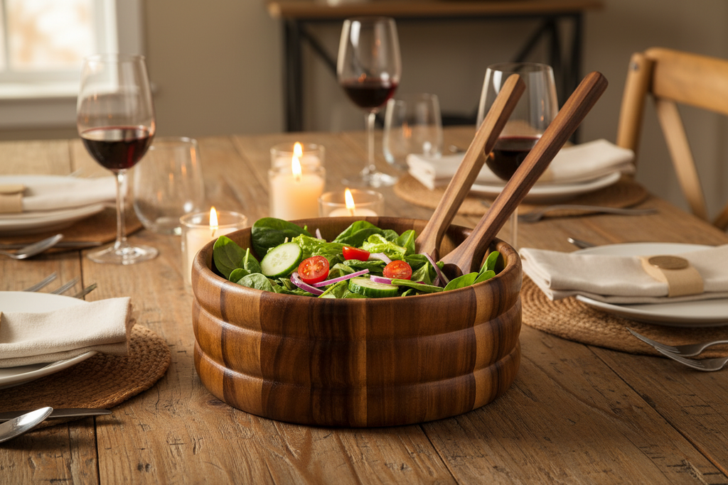 Salad Bowl with Servers Lifestyle