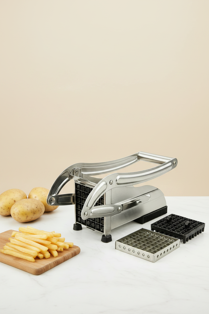 Stainless Steel French Fry Cutter — Beige Editorial