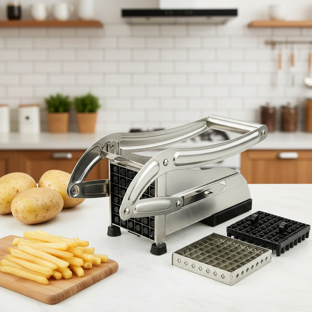 Stainless Steel French Fry Cutter in Kitchen