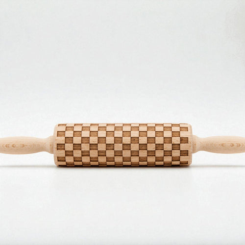 Embossed Rolling Pin with Cookie Cutter - Dough Roller - Gift Set